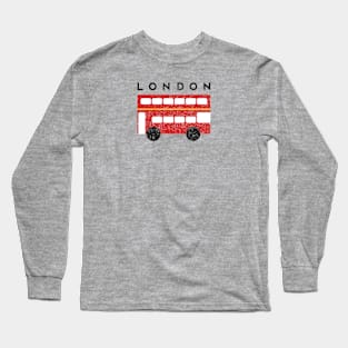 London 2 Double Decker Red Bus Long Sleeve T-Shirt